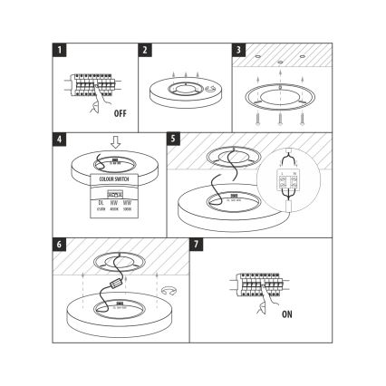 LED Stropní svítidlo LED/24W/230V 3000/4000/6500K pr. 30 cm bílá